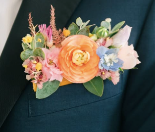Peach Pocket Square