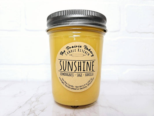 Sunshine | Lemongrass Sage Vanilla Scented Soy Wax Candle