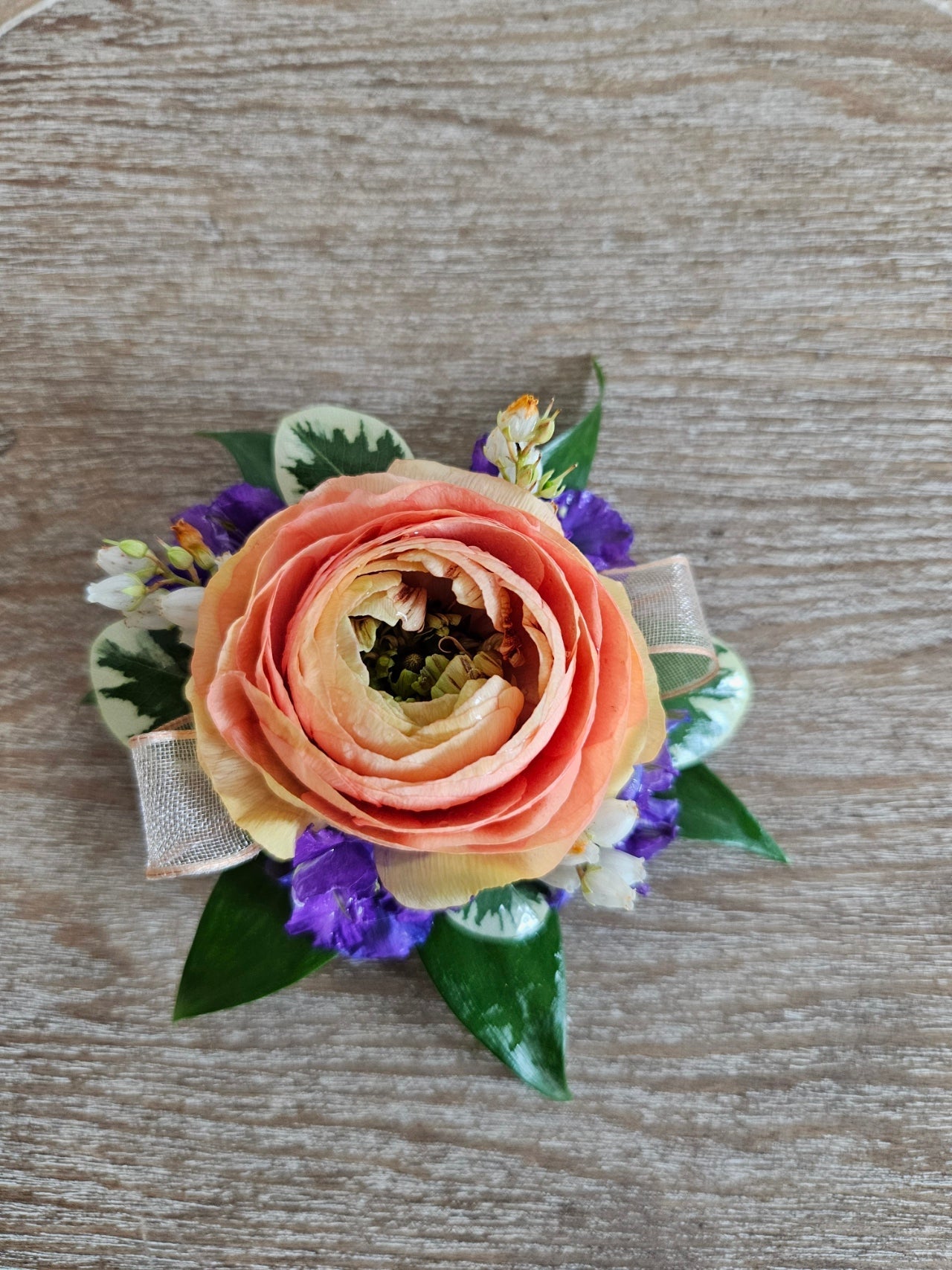 Wrist Corsage Peach Flowers